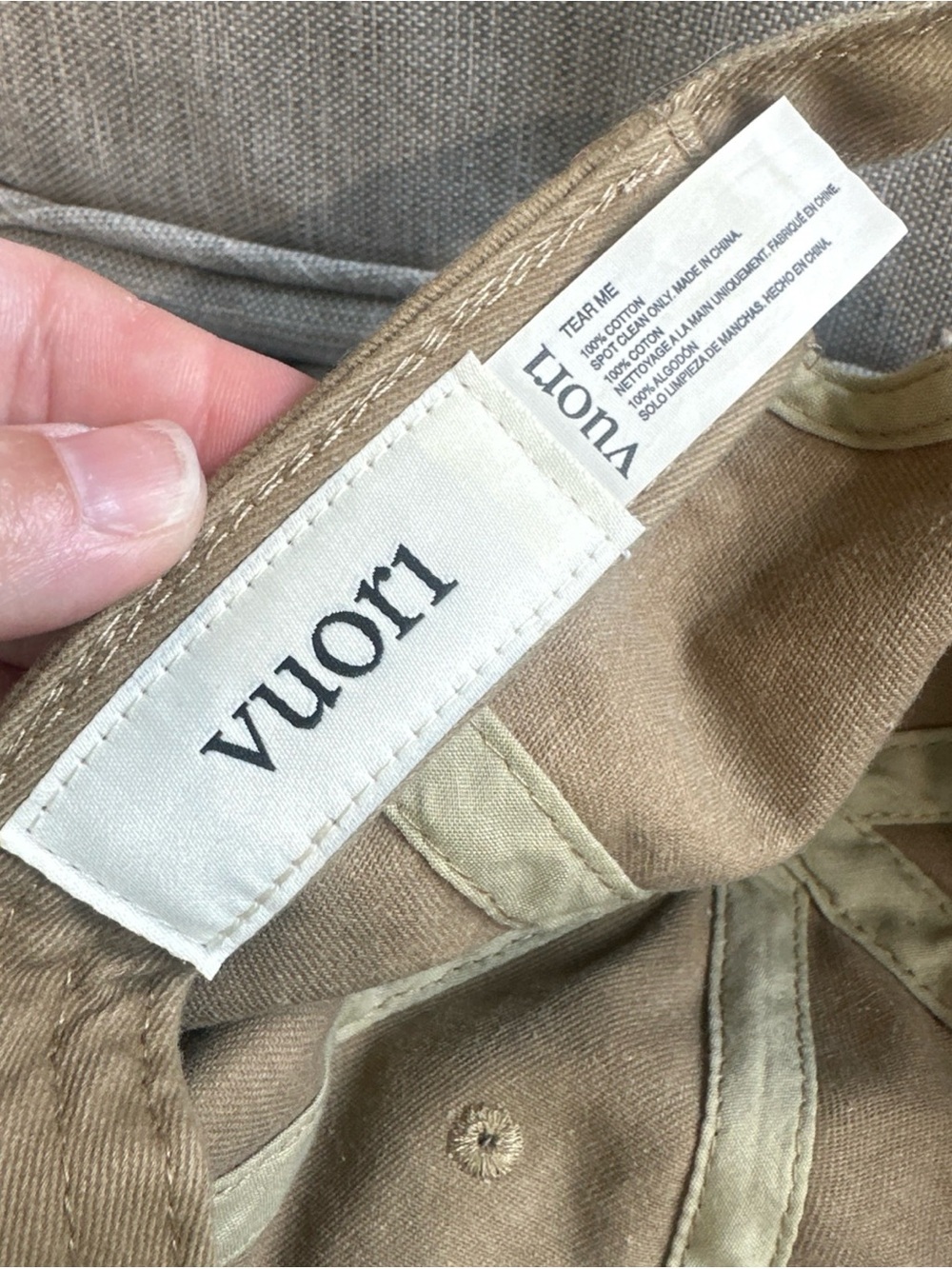 NWT Vuori Ball Cap Brown Cotton Canvas Embroidered Logo Adjustable camel color - Picture 8 of 10
